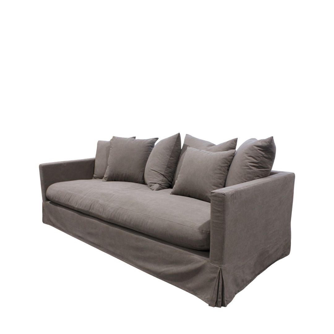 LUXE SOFA 3 SEATER GREY SLIP COVER image 1